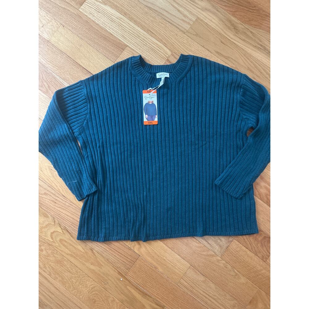 Jessica Simpson Ribbed Teal Sweater XXL